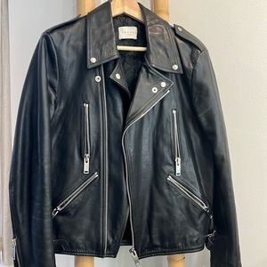 Sandro Mens Leather Moto Jacket